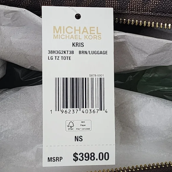 Michael Kors Kris Logo LG Shoulder Bag Brown - Picture 5 of 6